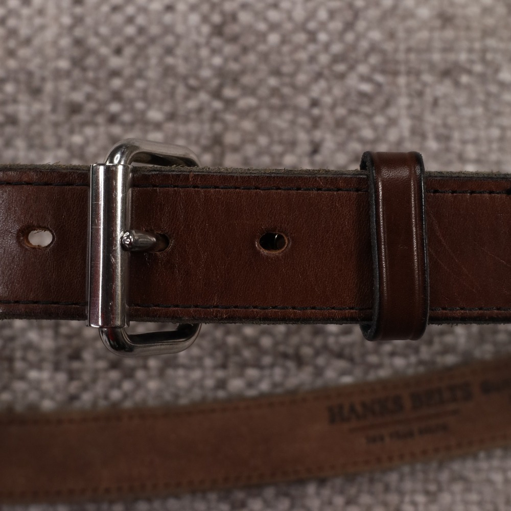Hanks Belts Leather Belt Mens 42 Brown Good Workwear Full Grain USA Made